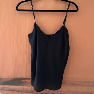 Black lace trim tank top